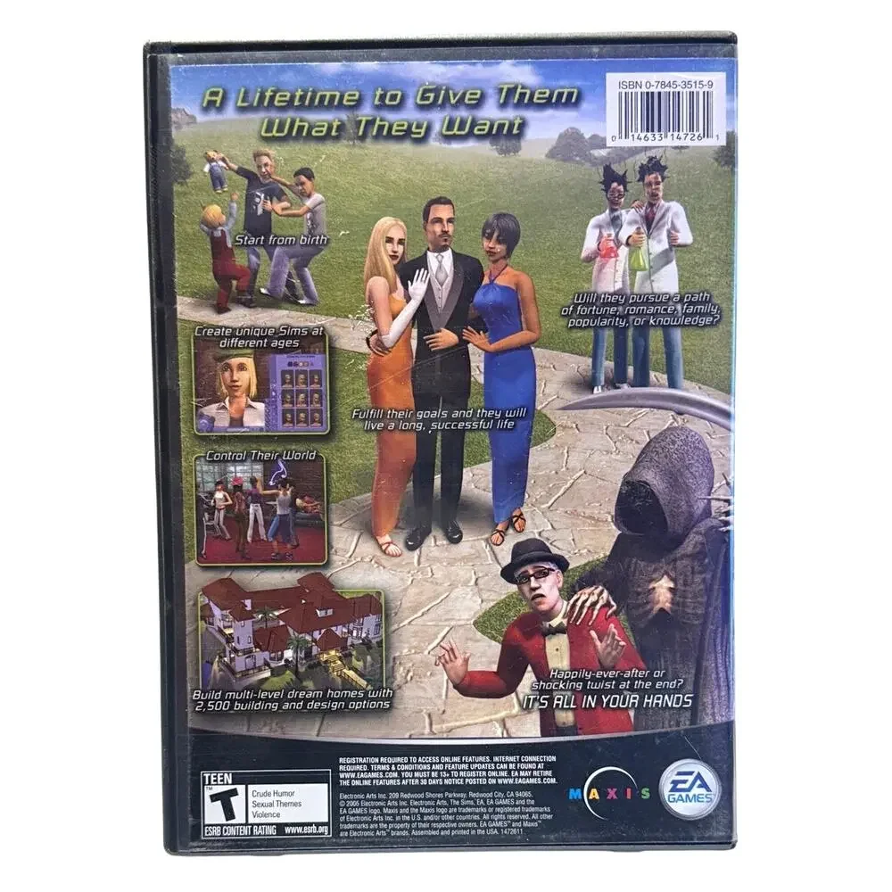 The Sims 2 PC Windows CD-ROM EA 2005 4-Disc Set w/ Manual Preowned